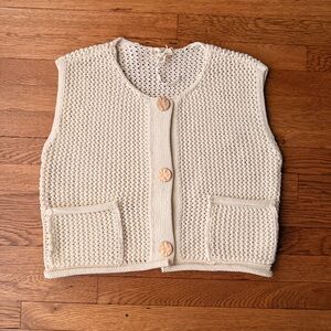 Cream Knit Women's Sweater Vest